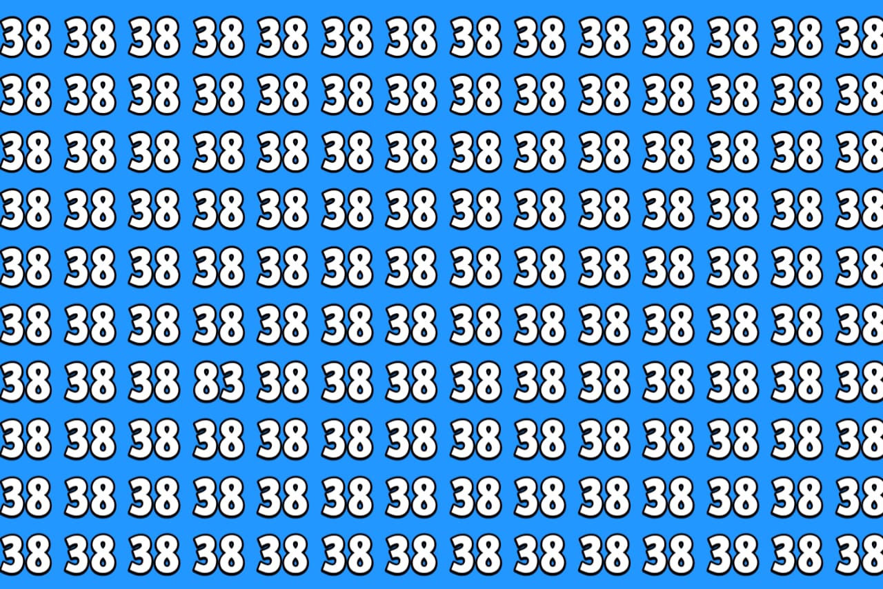 Optical illusion game: दम है तो 38 के बिच में 83 खोज कर देखो, 90% लोग असफल