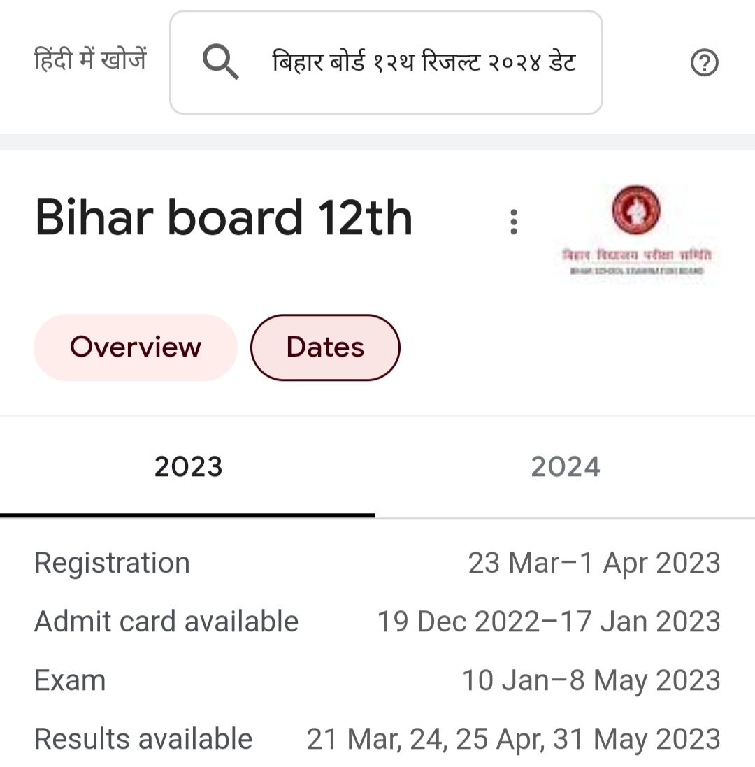 Bihar Board 12th result date 2024: